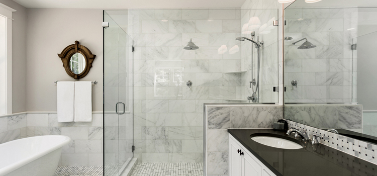 bathroom shower door installation in Sherwood Park